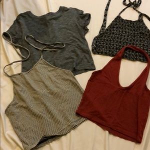 Group of crop tops.  (4)
